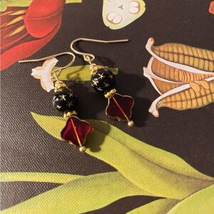 Elegant Black and Gold Earrings